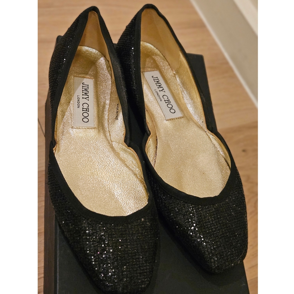 Jimmy Choo Black Sparkle Loafers